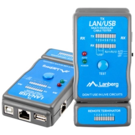 NT-0403 Lanberg tester przewodów LAN RJ45 RJ11 USB